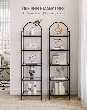 Boekenkast - Boekenrek - Wandkast - 180x40x26 cm - Zwart - H, Huis en Inrichting, Kasten | Boekenkasten, Verzenden, Zo goed als nieuw