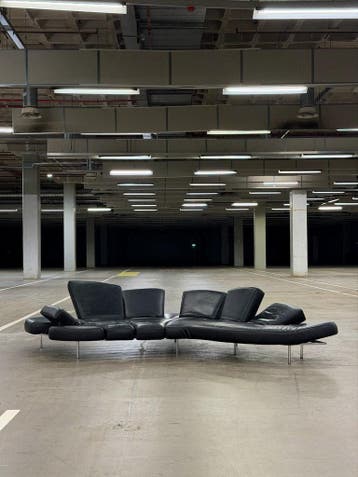 Edra Flap Sofa | Zwart Leer | NIEUWSTAAT + Garantie, Huis en Inrichting, Banken | Bankstellen, Hoekbank, 300 cm of meer, Ophalen of Verzenden