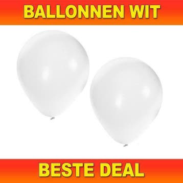 Witte ballonnen va 1,95 - Ballonnen wit -  levering 24 uur, Ophalen of Verzenden, Nieuw, Versiering, Overige