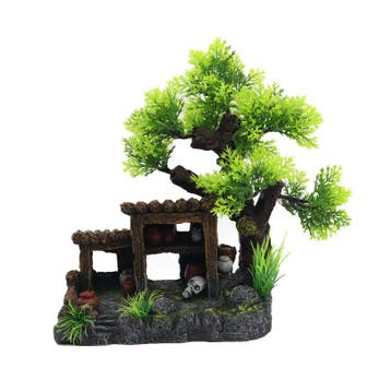 Vervallen schuur met boom OS-157 - aquarium decoratie, Ophalen of Verzenden, Nieuw