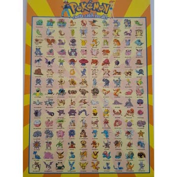 Pokédex Postcard – Originele 151 Pokémon (Oranje) | 2000, Hobby en Vrije tijd, Verzamelkaartspellen | Pokémon, Ophalen of Verzenden