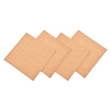 Kurk prikbord Vierkant - Zelfklevend - 4 stuks - 30 x 30 x, Verzenden, Nieuw