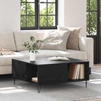 vidaXL Salontafel Zwart Eiken 80 x 80 x 36,5 cm Bewerkt hout, Verzenden, Nieuw, 50 tot 100 cm, Minder dan 50 cm
