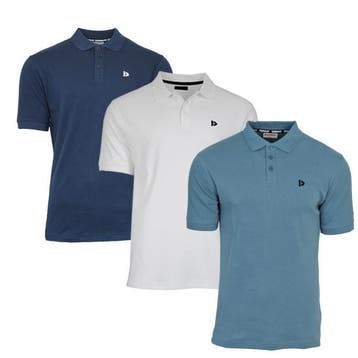 Donnay Donnay Heren - 3-Pack - Polo shirt Noah - Navy / Wit, Kleding | Heren, Verzenden, Nieuw