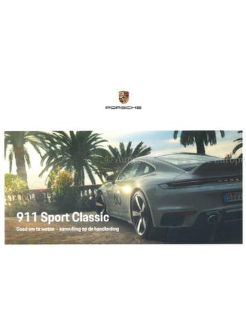 2022 PORSCHE 911 SPORT CLASSIC BIJLAGE INSTRUCTIEBOEKJE
