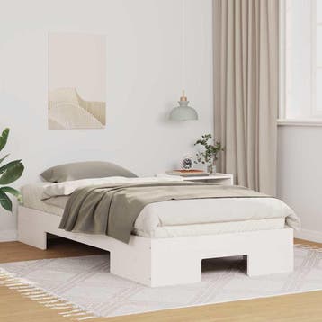vidaXL Bedframe Wit 90 x 190 cm, Eenpersoons, Verzenden, Wit, Nieuw