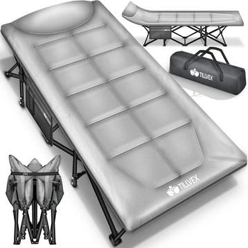 Veldbed - 1 Persoons - Kampeerbed - Stretcher - Grijs - 210, Verzenden, Zo goed als nieuw