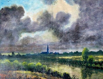 Franse school (XX) - Paysage atmosphérique de plaine