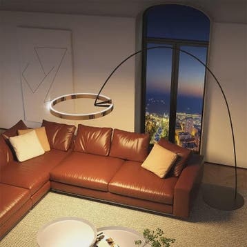 Moderne Gouden Ring Vloerlamp - Minimalistisch Design, Luxe, Verzenden, Nieuw