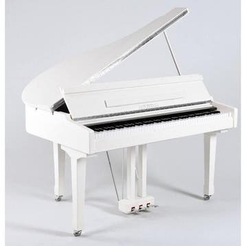 Oostendorp Digital Classic Mini Grand Elite IV PWH chroom, Muziek en Instrumenten, Piano's, Nieuw, Wit, Vleugel