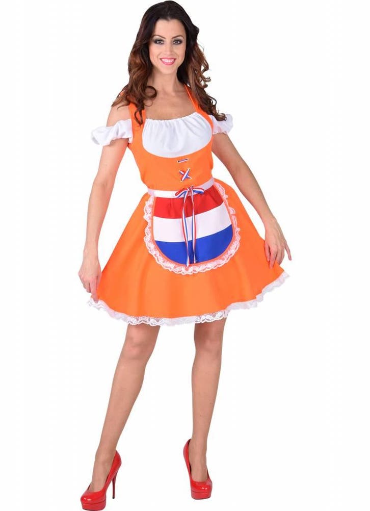 Oranje Dirndl Kostuum Vrouw, Kleding | Dames, Carnavalskleding en Feestkleding, Nieuw, Ophalen of Verzenden