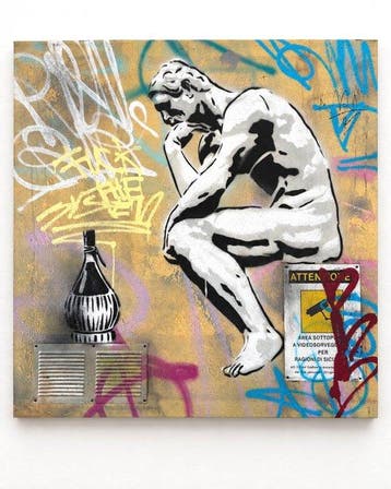 Mart Signed (XX) - The thinker (broken wall), Antiek en Kunst