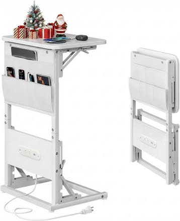 Laptoptafel - Bijzettafel - Verstelbaar - 70x40x30 - Wit - H, Huis en Inrichting, Tafels | Sidetables, Verzenden, Zo goed als nieuw