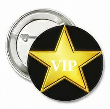 Button/magneet Vip Star met of zonder eigen tekst, Verzenden, Nieuw, Versiering, Overige