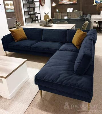 Hoekbank Alverna - hoekbanken - Blauw, Huis en Inrichting, Nieuw, Stof
