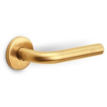 Deurklink BASICS LBIII-19 op ronde rozet PVD mat goud, Verzenden, Nieuw