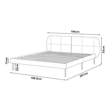 Gestoffeerd bed Porvoo met bedbodem en matras 160x200 cm bei, Verzenden, Nieuw