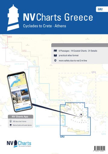 NV Charts Griekenland - GR 2 - Cycladen naar Kreta - Athene, Ophalen of Verzenden, Nieuw