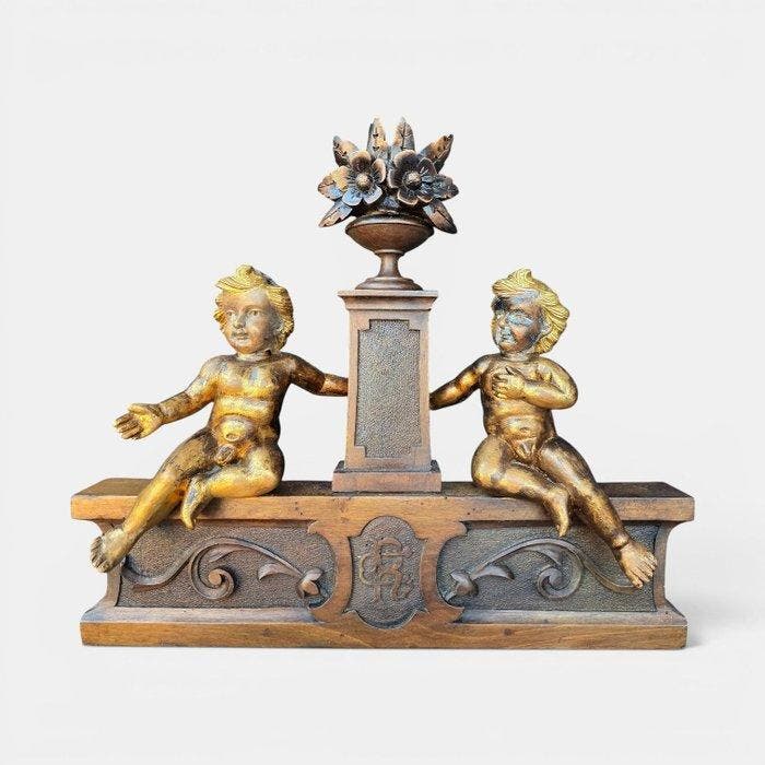 Wanddecoratie - Italië - adellijk wapen met initialen, Antiek en Kunst, Antiek | Overige Antiek