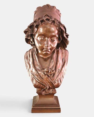 Antieke buste - naar Jean-Baptiste Greuze (1725–1805) -, Antiek en Kunst