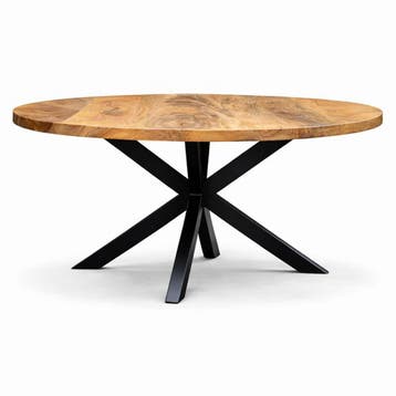 Eettafel Oscar Rond Ø180cm Mango Naturel, Huis en Inrichting, Ophalen of Verzenden, Nieuw
