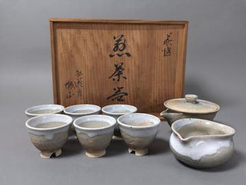 Fine Japanese Vintage Hagi Ware Senchado Tea Set - Hohin