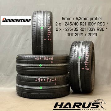245/40/21 275/35/21 Bridgestone zomerbanden 5/5,3mm profiel, Auto-onderdelen, Banden en Velgen, Gebruikt, 275 mm, Band(en), Personenwagen