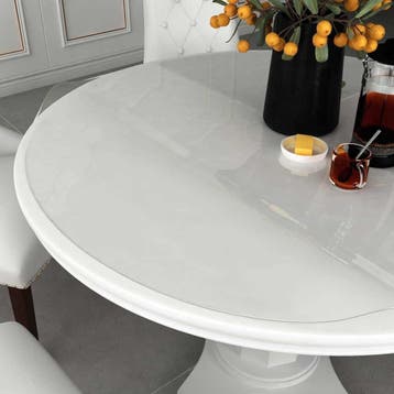 Transparant tafelkleed rond 110cm - Retourdeal, Ophalen of Verzenden, Zo goed als nieuw, Rond