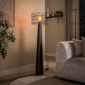 *WOONWINKEL* Vloerlamp Met Open Draadkap Bruin, Verzenden, Nieuw