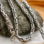 Zilveren robuuste koningsschakel ketting, Sieraden, Tassen en Uiterlijk, Kettingen, Ophalen of Verzenden, Gebruikt, Overige kleuren