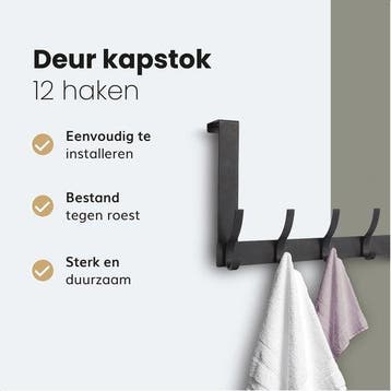 2dekans | Deur kapstok - 12 haken - RVS - Hangend -, Huis en Inrichting, Ophalen of Verzenden, Zo goed als nieuw