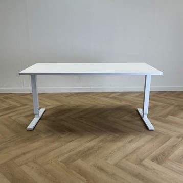 verstelbaar bureau 160x80 cm,  wit, Gebruikt, In hoogte verstelbaar, Ophalen of Verzenden, Wit