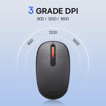 Baseus Draadloze Muis: Bluetooth & 2.4GHz, 1600DPI, Stille K, Verzenden, Nieuw