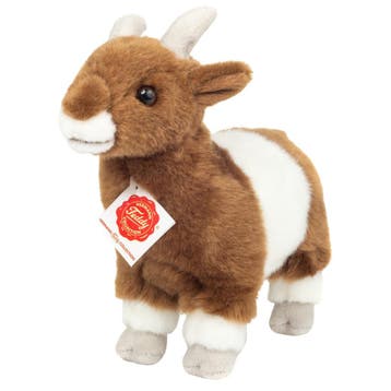 Geit knuffeldier - pluche - bruin/wit - 22 cm, Verzenden, Nieuw