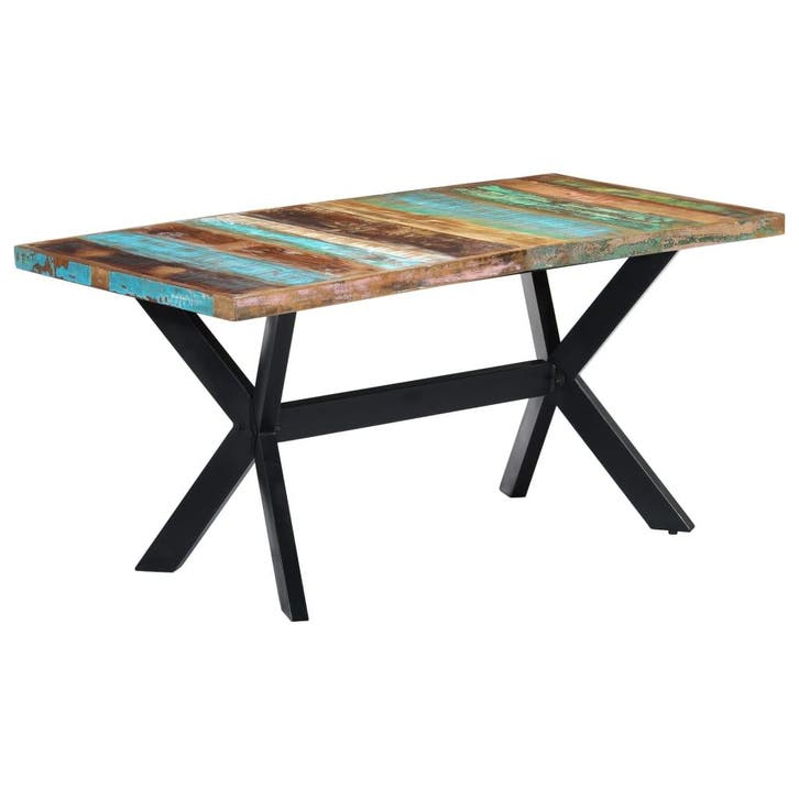 vidaXL Eettafel 160x80x75 cm massief gerecycled hout, Huis en Inrichting, Tafels | Eettafels, Nieuw, Verzenden