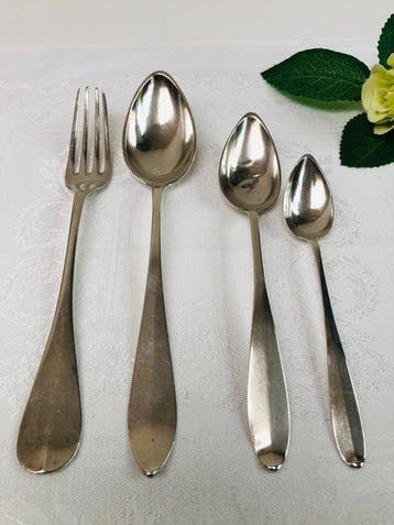 Bestekset (4) - .800 zilver - Delheid Frères