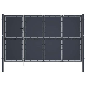 vidaXL Tuinpoort staal 350x200 cm antraciet, Verzenden, Nieuw