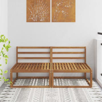 vidaXL 2 Stuk Buiten Midden Sofa Naturel 158 x 83 x 73 cm, Verzenden, Nieuw, 2 zitplaatsen