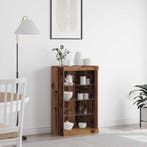 vidaXL LED Sideboard Oudhout 60,5 x 37 x 100 cm Bewerkt hout, Huis en Inrichting, Kasten | Buffetkasten, Minder dan 50 cm, Verzenden