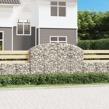 vidaXL Schanskorf gewelfd 200x50x120/140 cm gegalvaniseerd, 100 cm of meer, Verzenden, Nieuw, Metaal