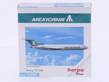Schaal 1:500 Herpa 503082 Mexicana Boeing 727-200 Reg. XA..., Ophalen of Verzenden, Gebruikt