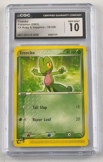 Pokémon Graded card Treecko 76/109 - CGC 10 - EX - EX Ruby, Nieuw