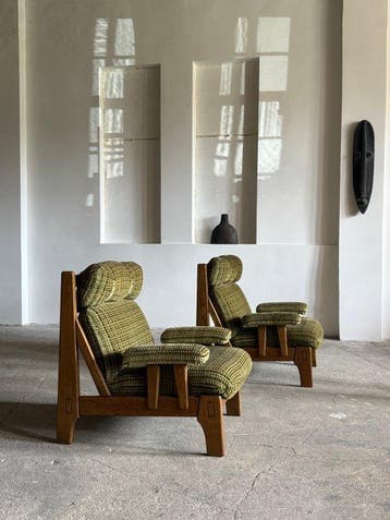 Fauteuil (2) - Eik, Fluweel
