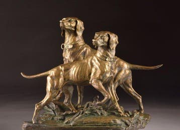 Édouard Drouot (1859–1945) - sculptuur, Sculptuur van twee