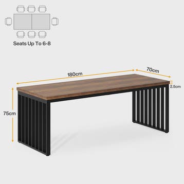 Industriële Eettafel 180 cm - Hout & Metaal - Geschikt voor, Huis en Inrichting, Tafels | Eettafels, Verzenden, Nieuw