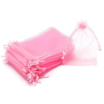Organza Zakjes - 10x15 cm - Roze - 50 Stuks - Cadeauzakjes, Verzenden, Nieuw