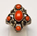 Koraal - 800 Zilver - Art Nouveau - Ring