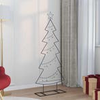 vidaXL Metalen kerstboom met standaard Zwart 150 cm Staal, Diversen, Kerst, Verzenden, Nieuw