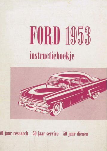 Ford Customline Fordor Sedan 1953 Instructieboekje, Verzenden