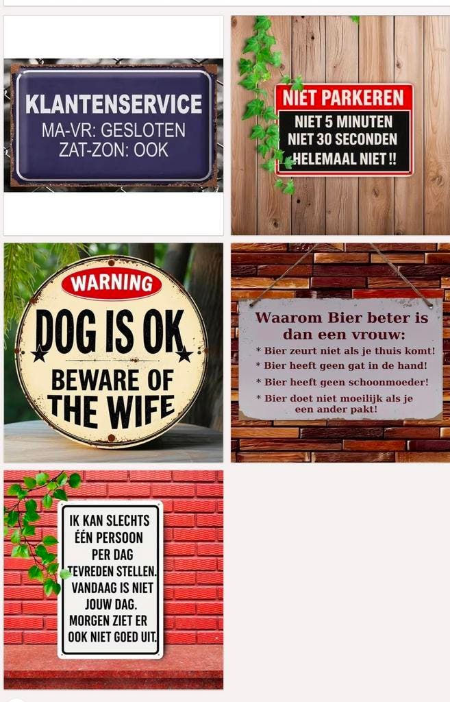 Humor op je werk - Grappig en nuttige tekst bordjes, Huis en Inrichting, Woonaccessoires | Tekstborden en Spreuken, Nieuw, Verzenden